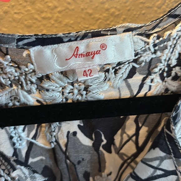 Amaya NAOMI BLACK SILK DRESS/ Size 42-M-L - Picture 4 of 14